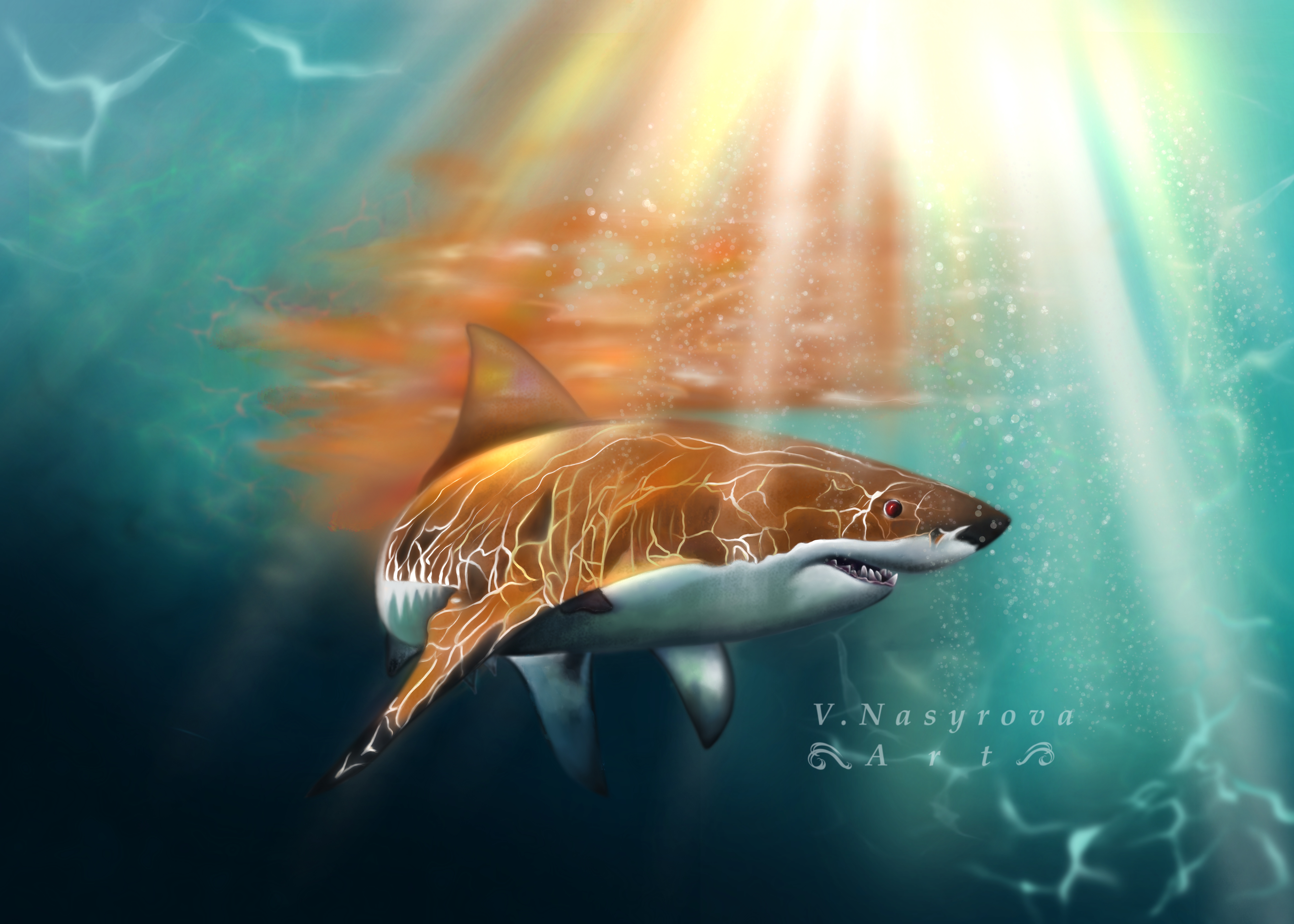 Shark  / acrylic paıntıng