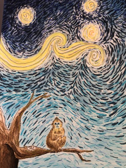 Monkey under the stars