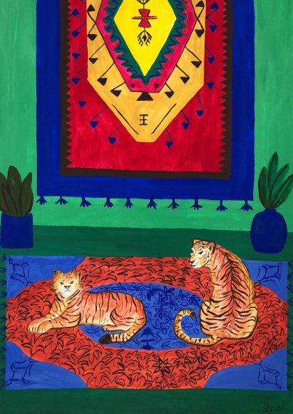 Tigers on the Rug poster