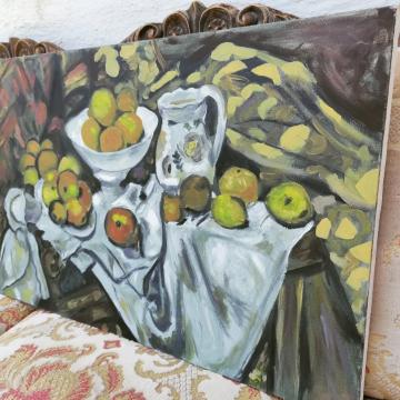 Elma ve Portakallı Natürmort - Röprodüksiyon  - Şenay Göl