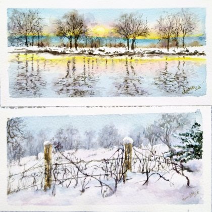 İkili kúçük kış manzarası