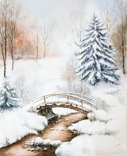 Kar altında Köprü