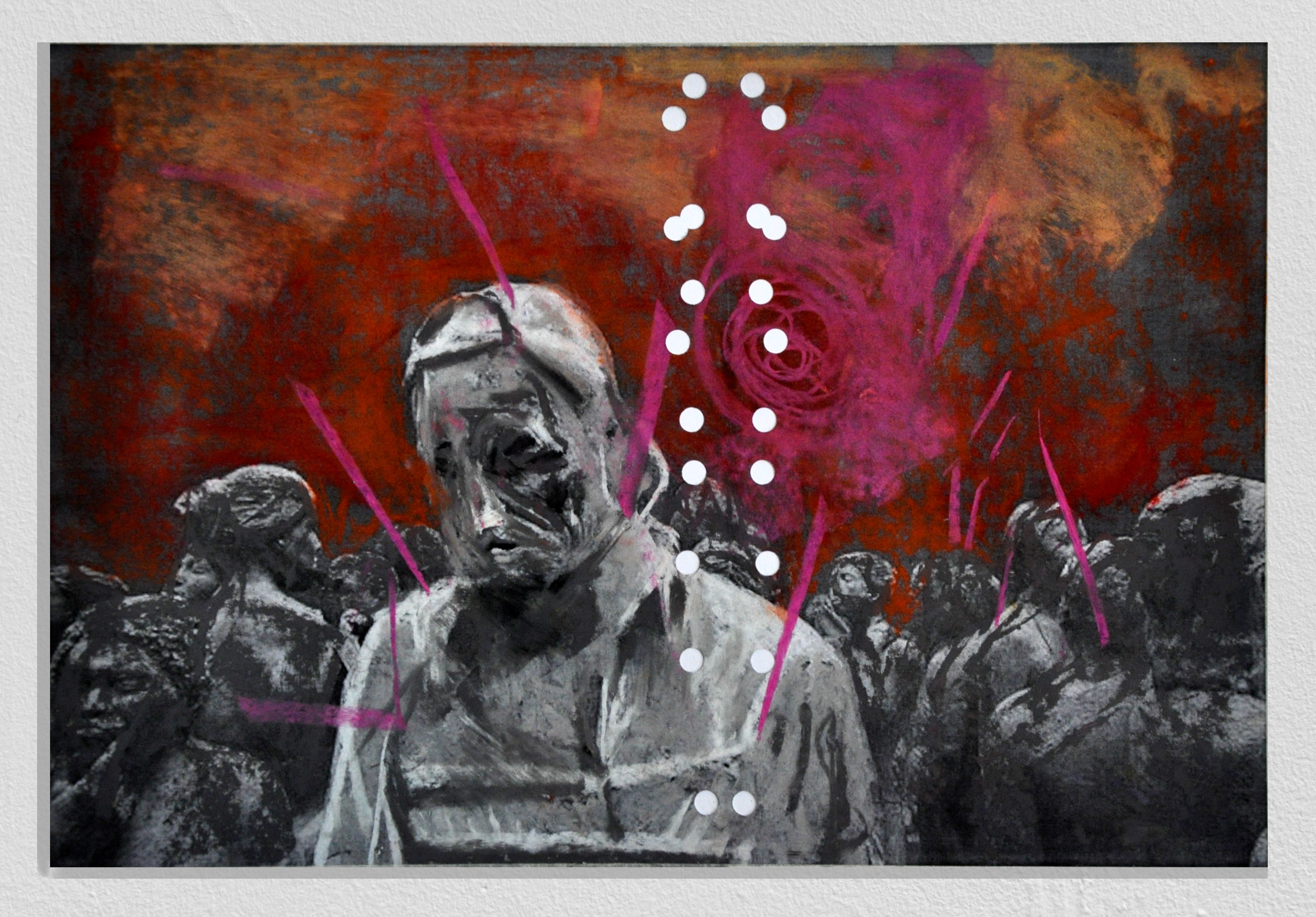 Blurred Surroundings, Mixed Media on Paper, 2018