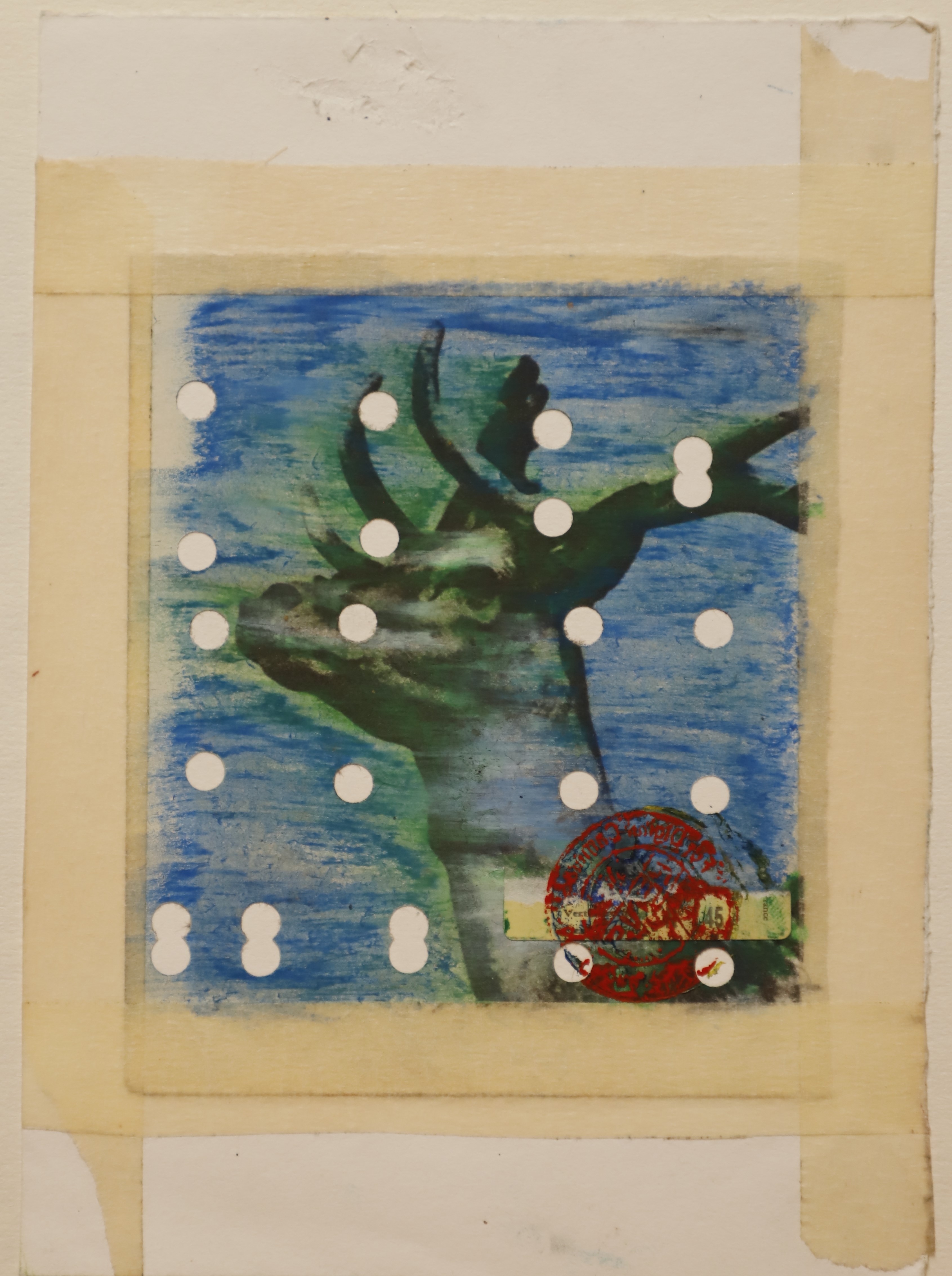 Fallow Deer, Mixed Media on Paper, 2018