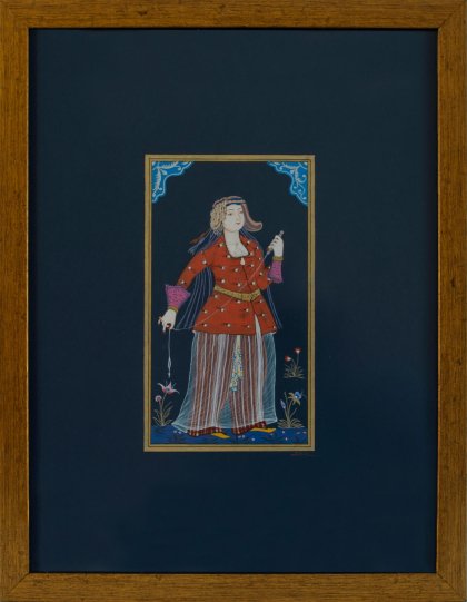 Woman Rolling thread, Levnî, Album, Ottoman 1720-30, TSMK, H. 2164, 11a