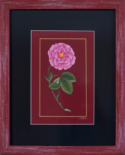 Rose from Topkapı Palace Flowers, Traditional Ottoman Art, Miniature Art