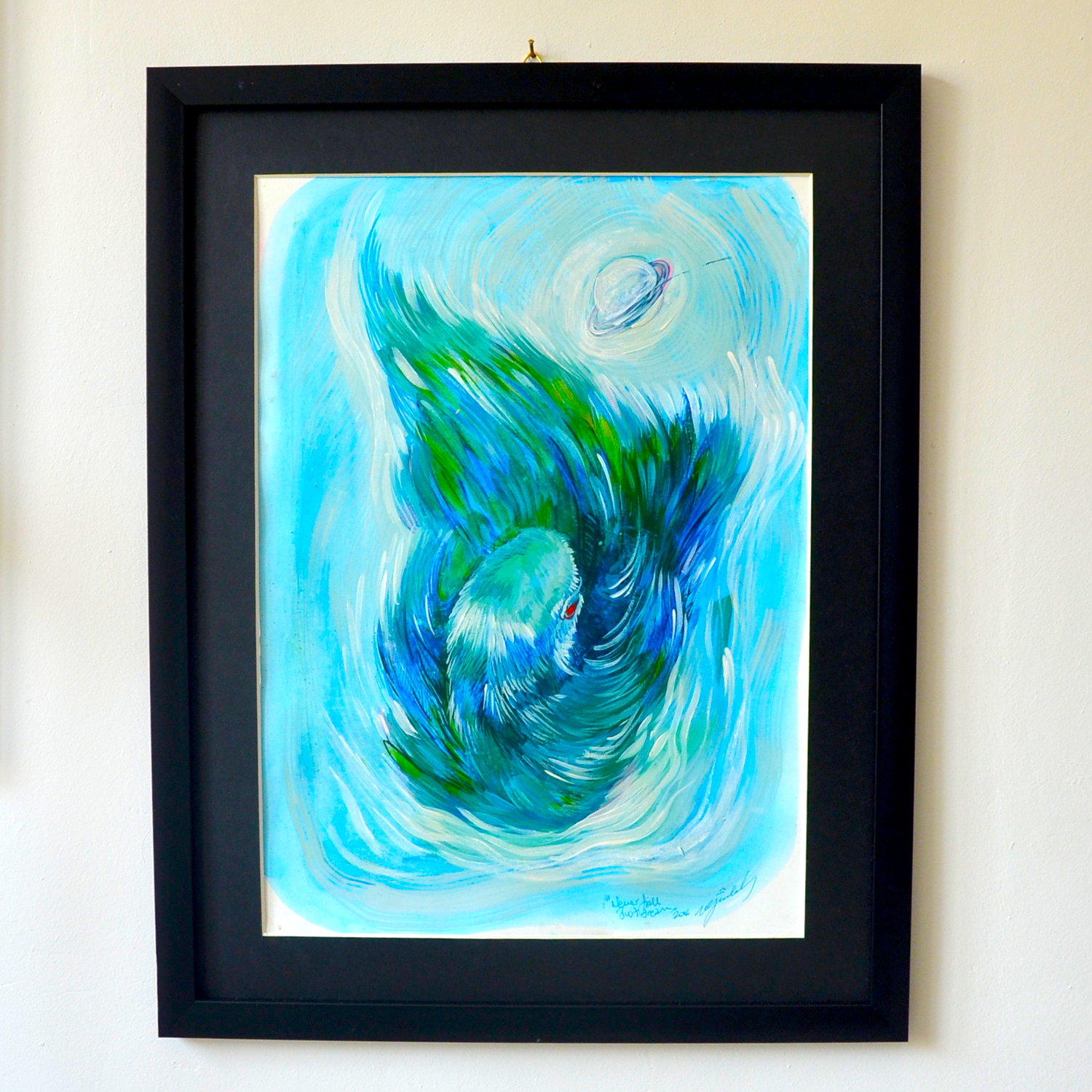 ASLA DÜŞME,UÇ! I MERVE GÜRLEK - KUŞLAR SERİSİ I ÇERÇEVELİ ORİJİNAL SANAT ESERİ