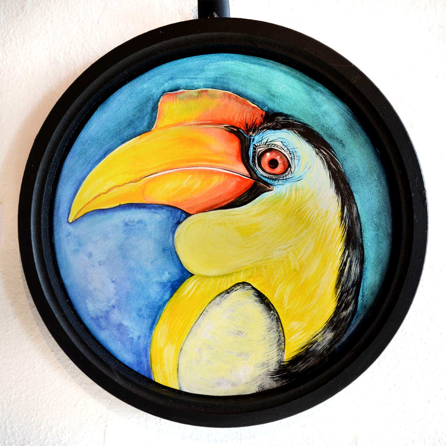 TUCAN KUŞU I MERVE GÜRLEK - KUŞ PORTRELERİ SERİSİ I ÇERÇEVELİ ORİJİNAL SANAT ESERİ